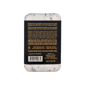 Mistral close-up texture of triple-milled bar highlighting durable lather