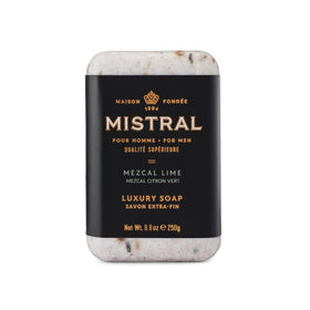 Mistral front packaging showing Mezcal Lime fragrance and large bar benefits
