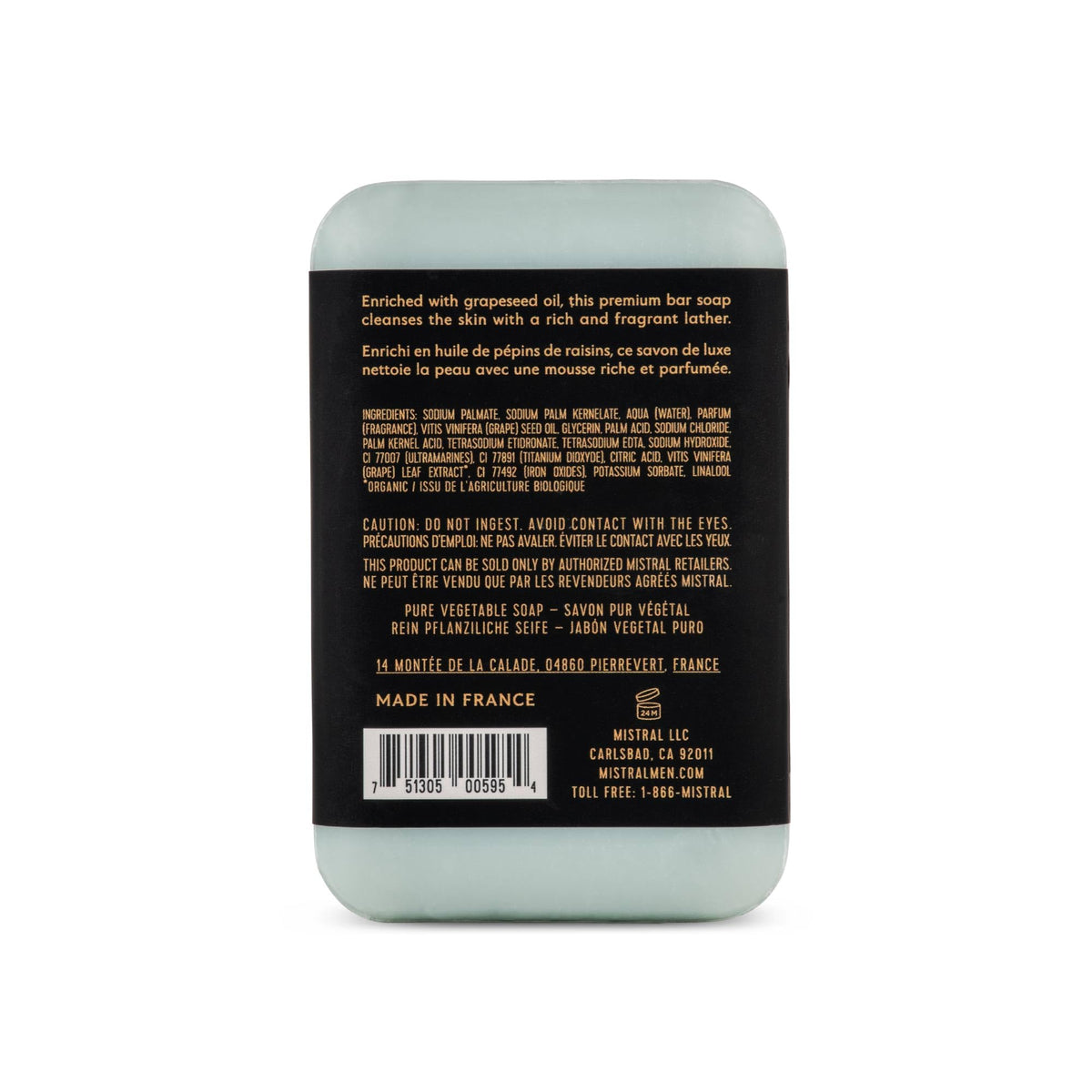 Mistral bar close-up texture highlighting triple-milled firmness benefit