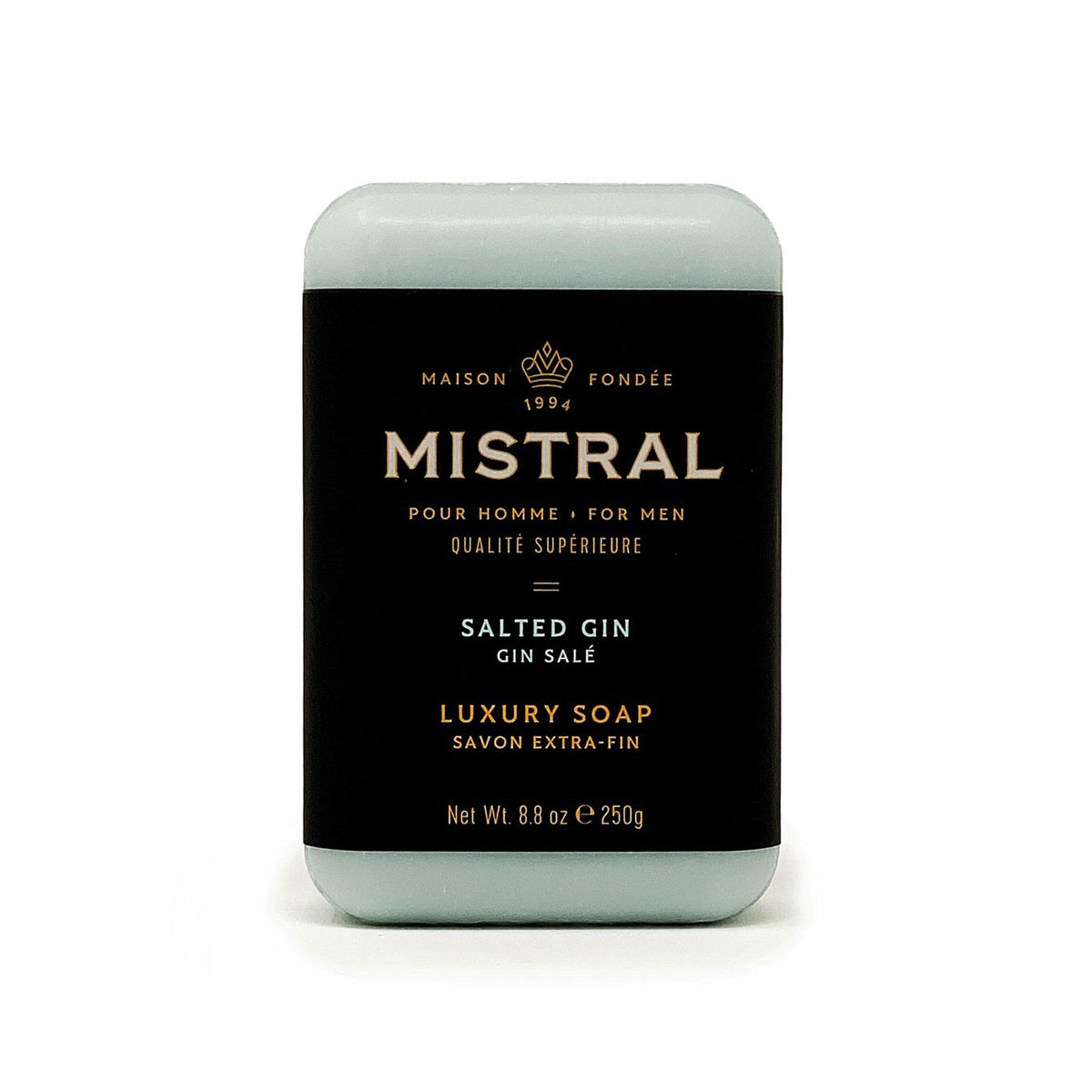 Mistral front packaging showing elegant branding and scent details