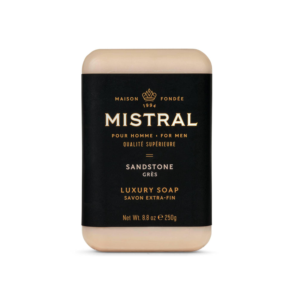 Mistral front packaging showing size and luxury design, communicates premium quality