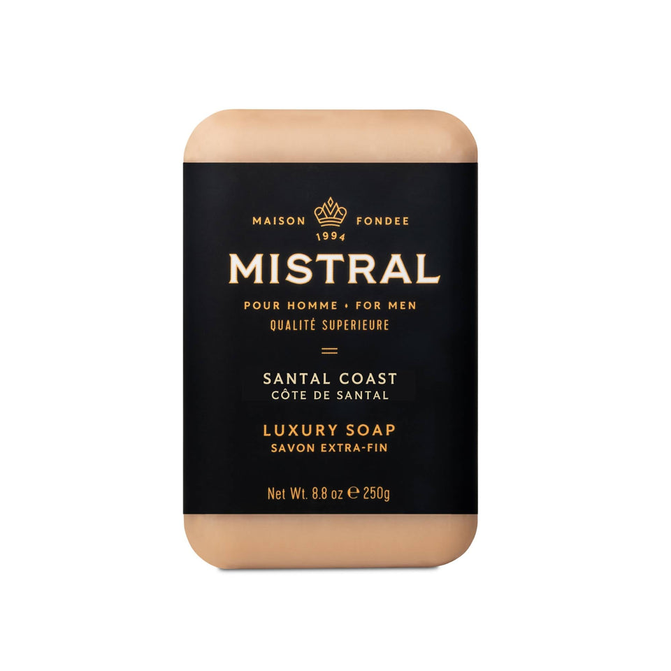 Mistral front packaging showing elegant branding and large 8.8 oz size benefit