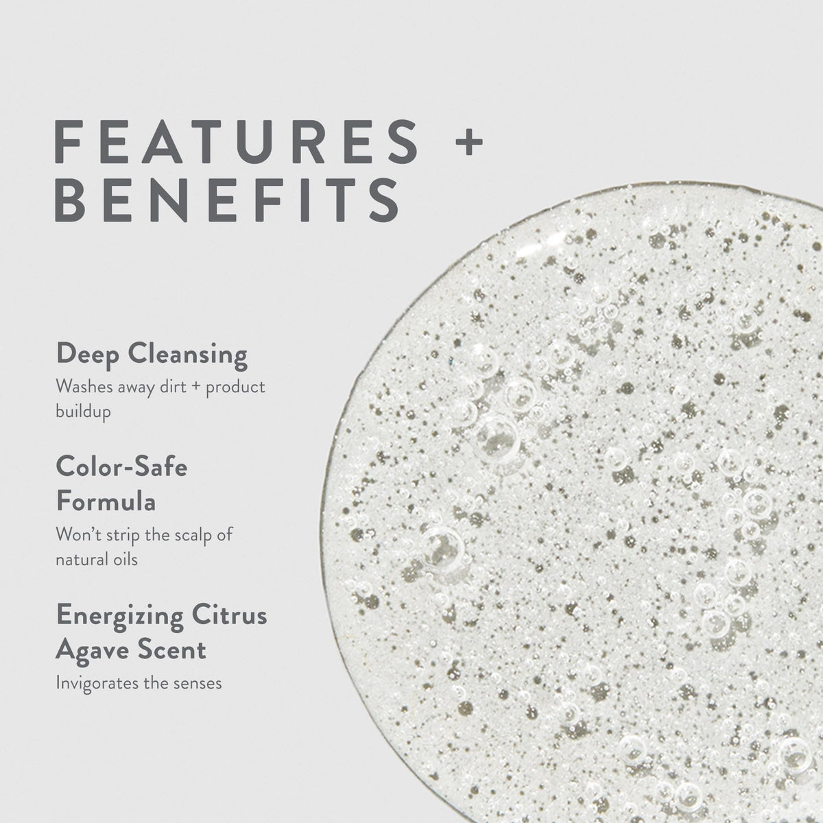 MITCH shampoo lather texture demonstrating effective cleansing foam