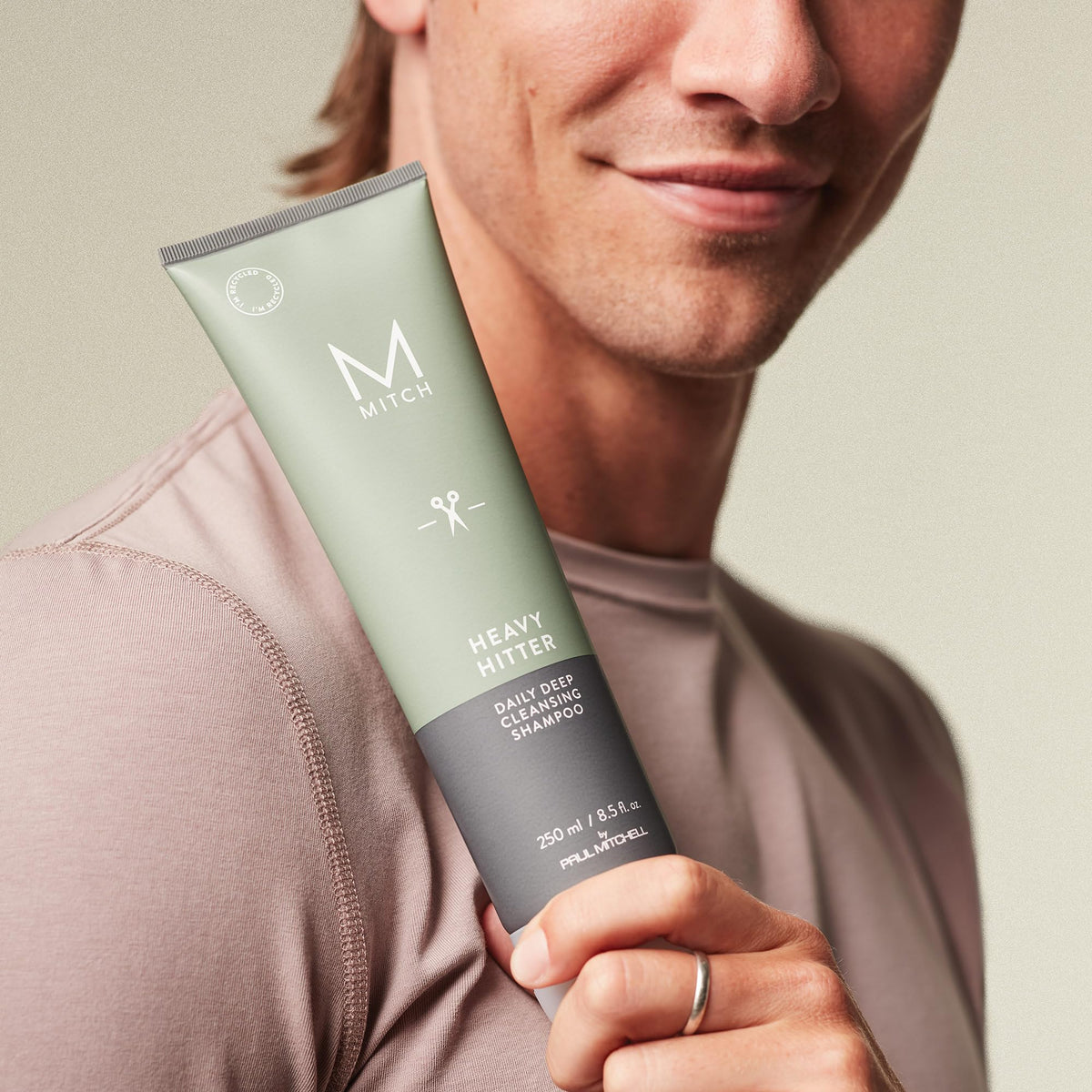 MITCH shampoo in shower environment demonstrating in-use refreshing clean benefit