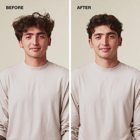 MITCH before and after hair showing thicker, textured style benefit