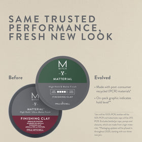 MITCH clay texture close-up highlighting matte granules for volume