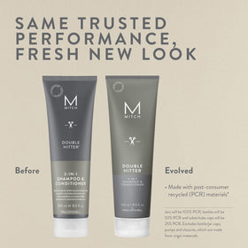 MITCH packaging with recycled-material callout highlighting sustainable choice benefit