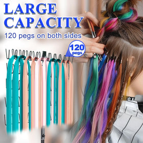 MIVERYEA double-sided pegs with extensions organized by color for faster styling