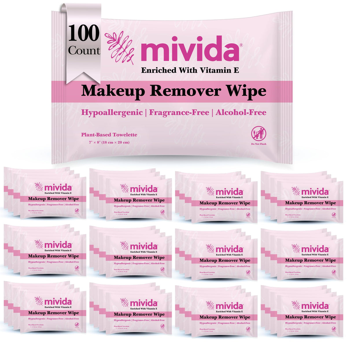mivida front packaging showing 100 count and gentle formula benefit