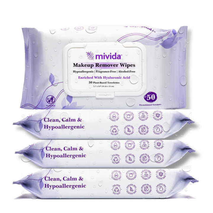 mivida front packaging showing 4-pack and 200 count for value and convenience