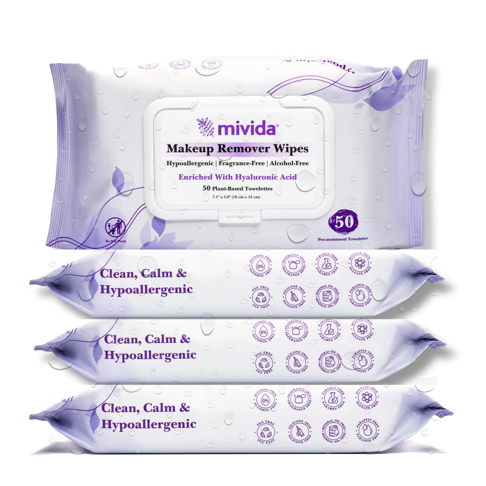 mivida front packaging showing 4-pack and 200 count for value and convenience