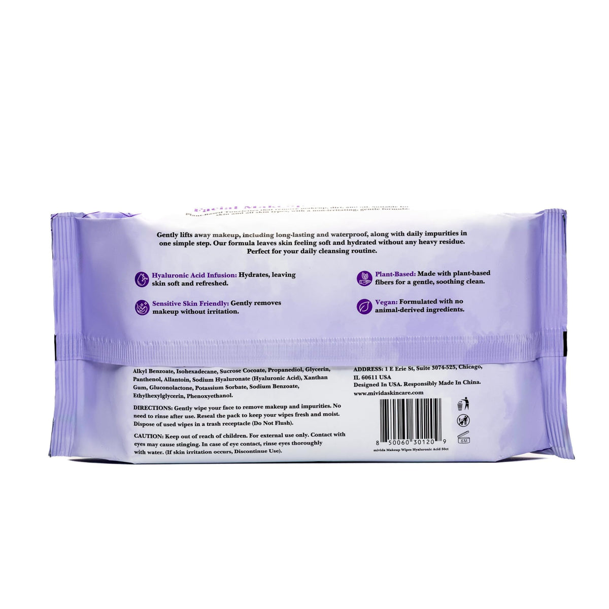 mivida wipe in use removing eye makeup to show gentle effective cleansing