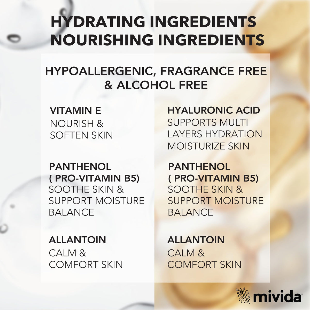mivida Vitamin E wipe in hand demonstrating gentle cleansing
