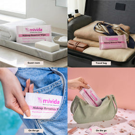 mivida wipe tucked inside a purse for travel-ready convenience
