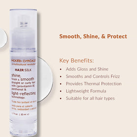 Mixed Chicks applying product to damp hair for frizz control and glossy finish