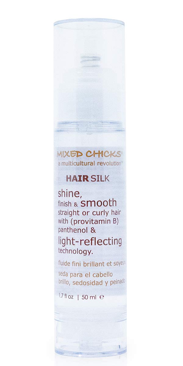 Mixed Chicks front packaging showing gloss silk and benefit of polished shine