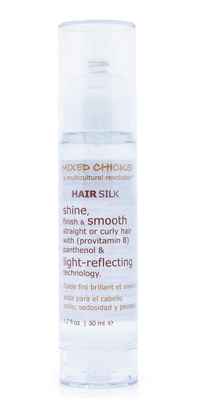 Mixed Chicks front packaging showing gloss silk and benefit of polished shine