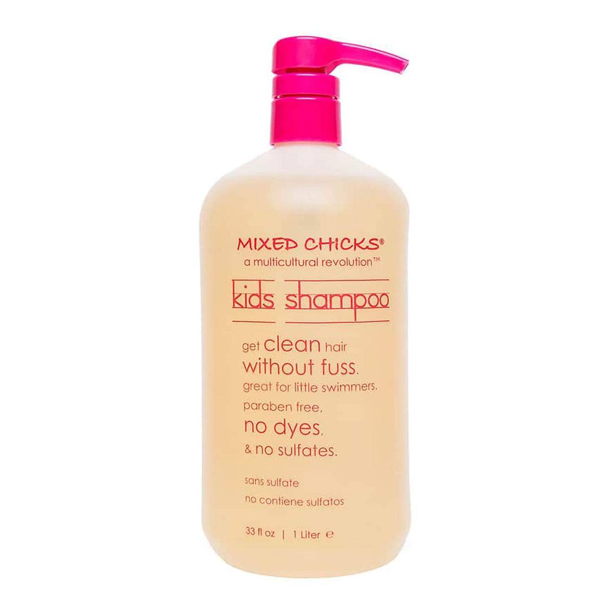 Mixed Chicks bottle front view showing gentle kids shampoo benefits