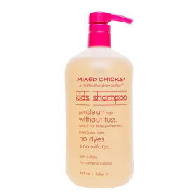 Mixed Chicks bottle front view showing gentle kids shampoo benefits