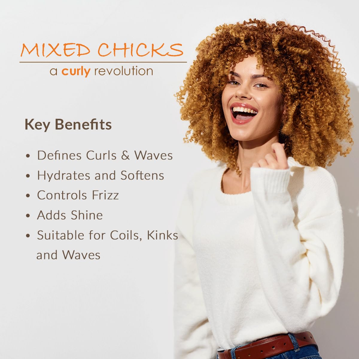 Mixed Chicks natural oils display highlighting nourishing oils for moisture