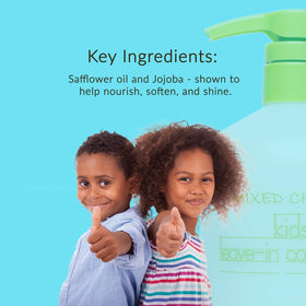 Child with defined curls after Mixed Chicks showing reduced frizz benefit