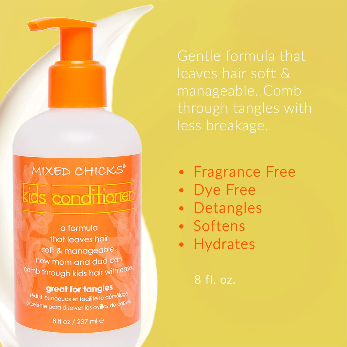 Mixed Chicks leave-in spray mist illustrating lightweight frizz control