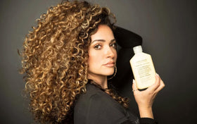 Mixed Chicks bottle on bathroom shelf suggesting daily styling routine