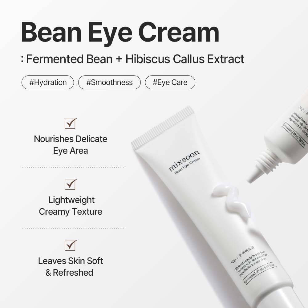 mixsoon Bean Eye Cream cream texture close-up highlighting lightweight absorption benefit