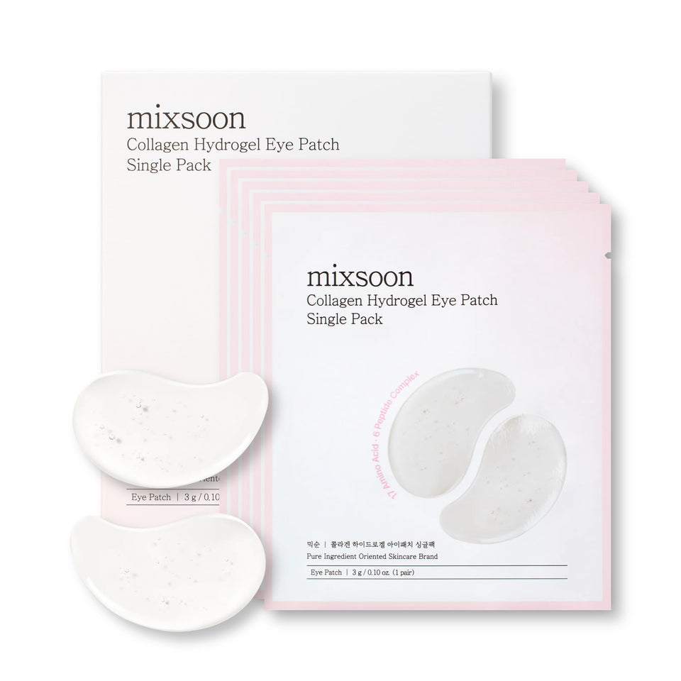 mixsoon front packaging shot showing travel-size sealed eye patch pair and convenience