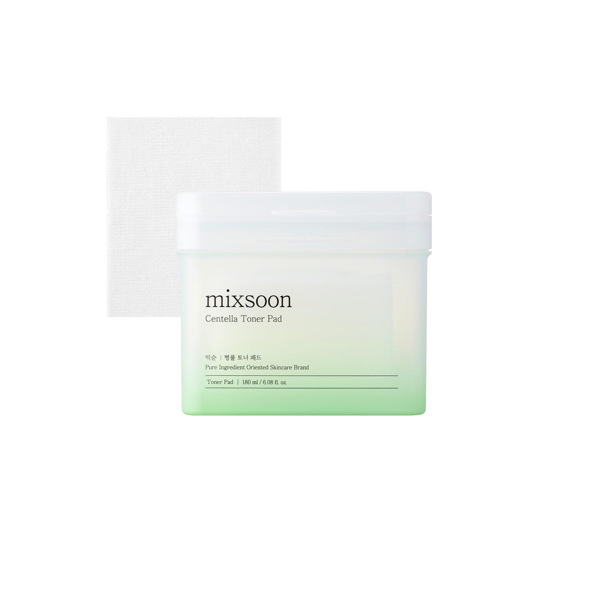 mixsoon front packaging showing the Centella toner pads and soothing benefits