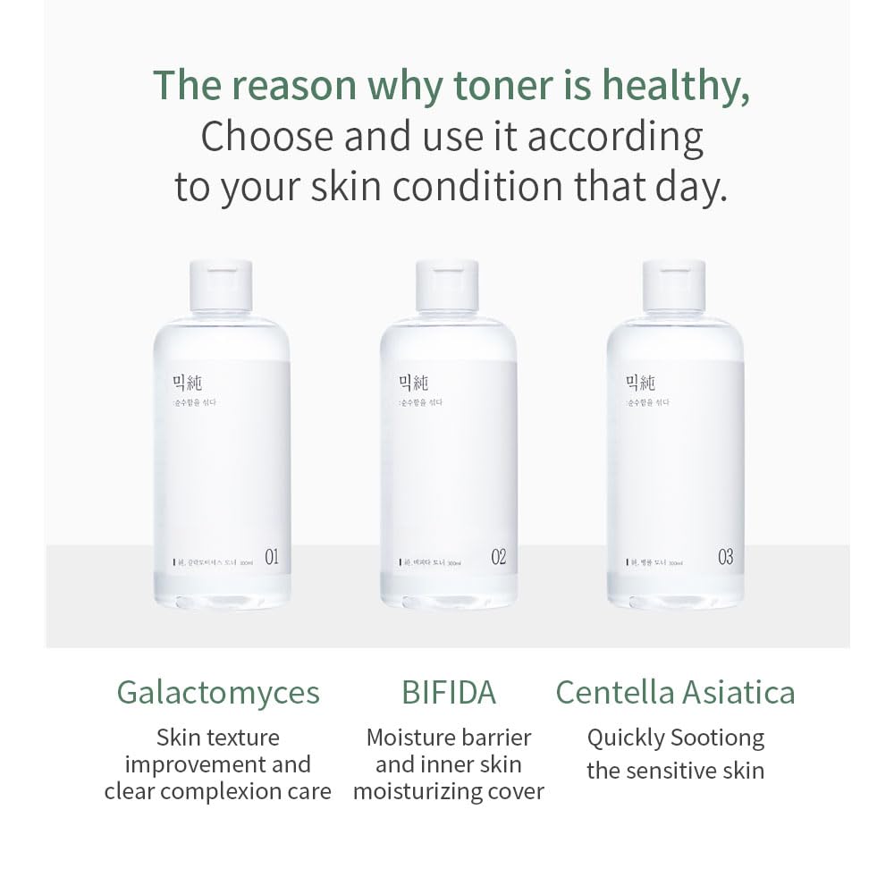 mixsoon Galactomyces toner next to object indicating 300ml size and value benefit