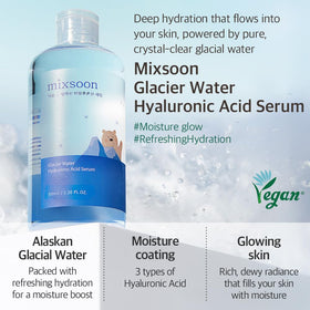 mixsoon glacier serum pump application demonstrating quick absorption benefit