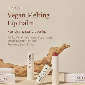 mixsoon lip balm open texture close-up highlighting smooth melting formula benefit