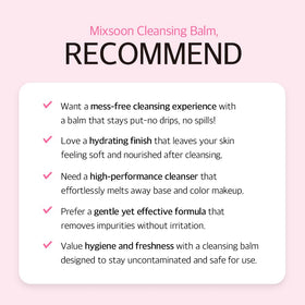 mixsoon melting action on hand showing balm turning to oil for effective makeup removal benefit