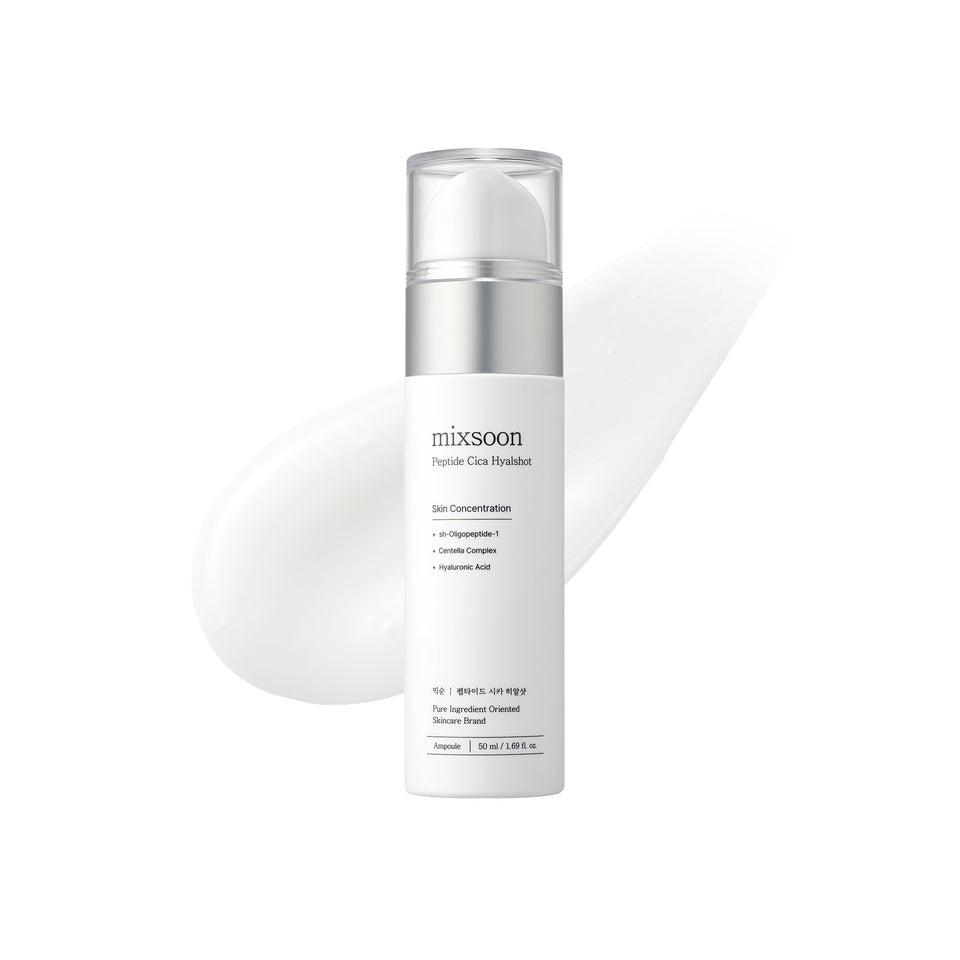 mixsoon bottle front view showing packaging and clear serum for gentle hydration