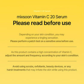 mixsoon label ingredients close-up showing vitamin C, niacinamide benefits