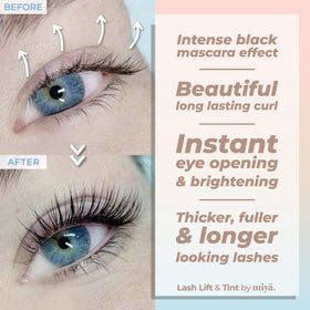 MIYA LASH close-up of application on lashes demonstrating technique