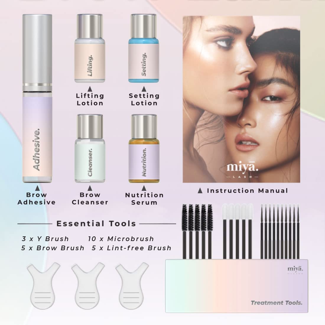 MIYA LASH application brushes and tools detail for precise shaping