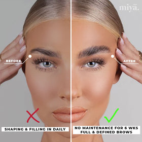 MIYA LASH laid out contents highlighting tools and lotions