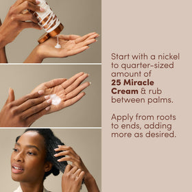 Mizani before and after photo demonstrating reduced frizz and shine