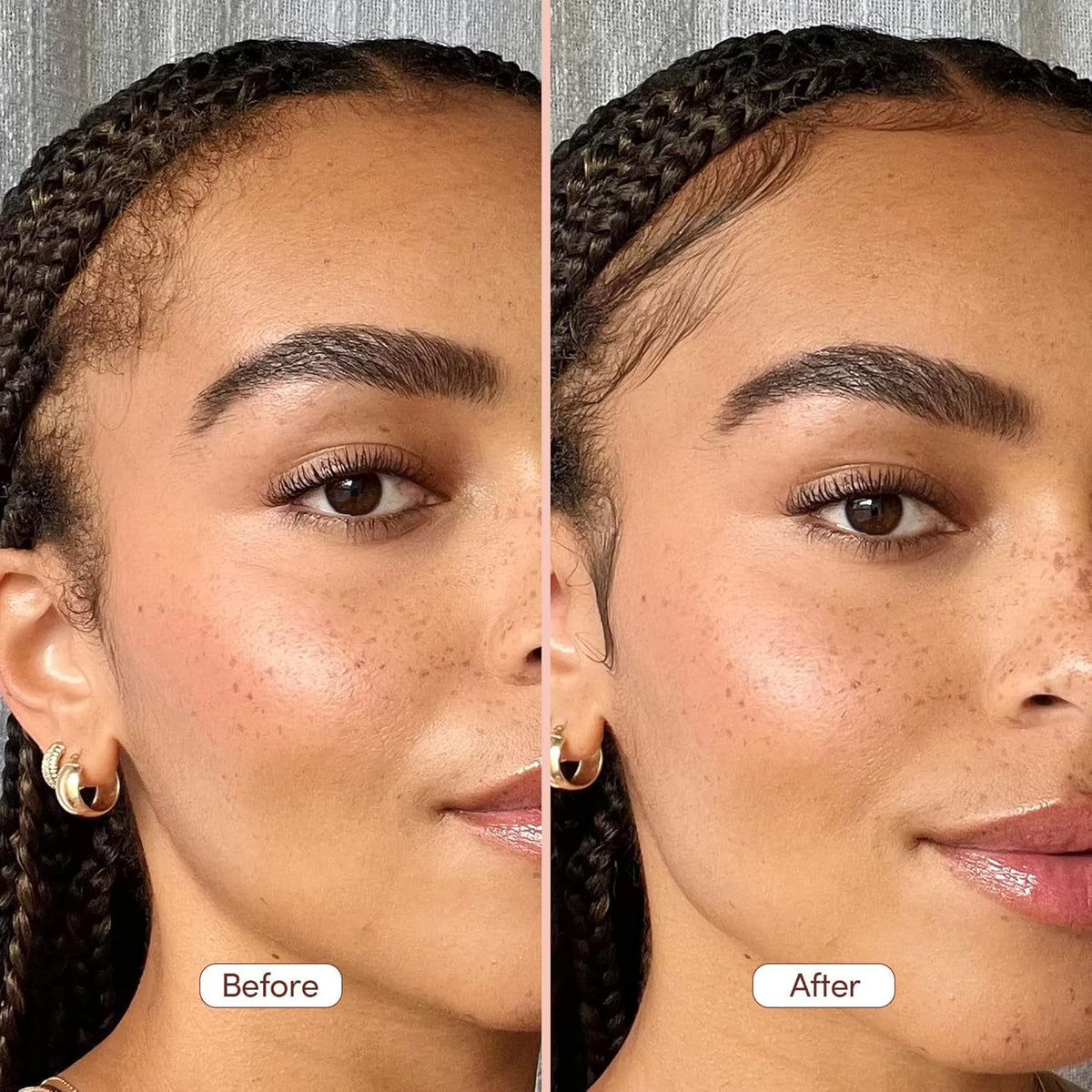Mizani gel applied to hairline demonstrating precise edge control