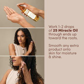 Mizani before and after image showing reduced frizz and shine