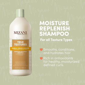 Mizani shampoo lather on scalp showing gentle cleansing and slip