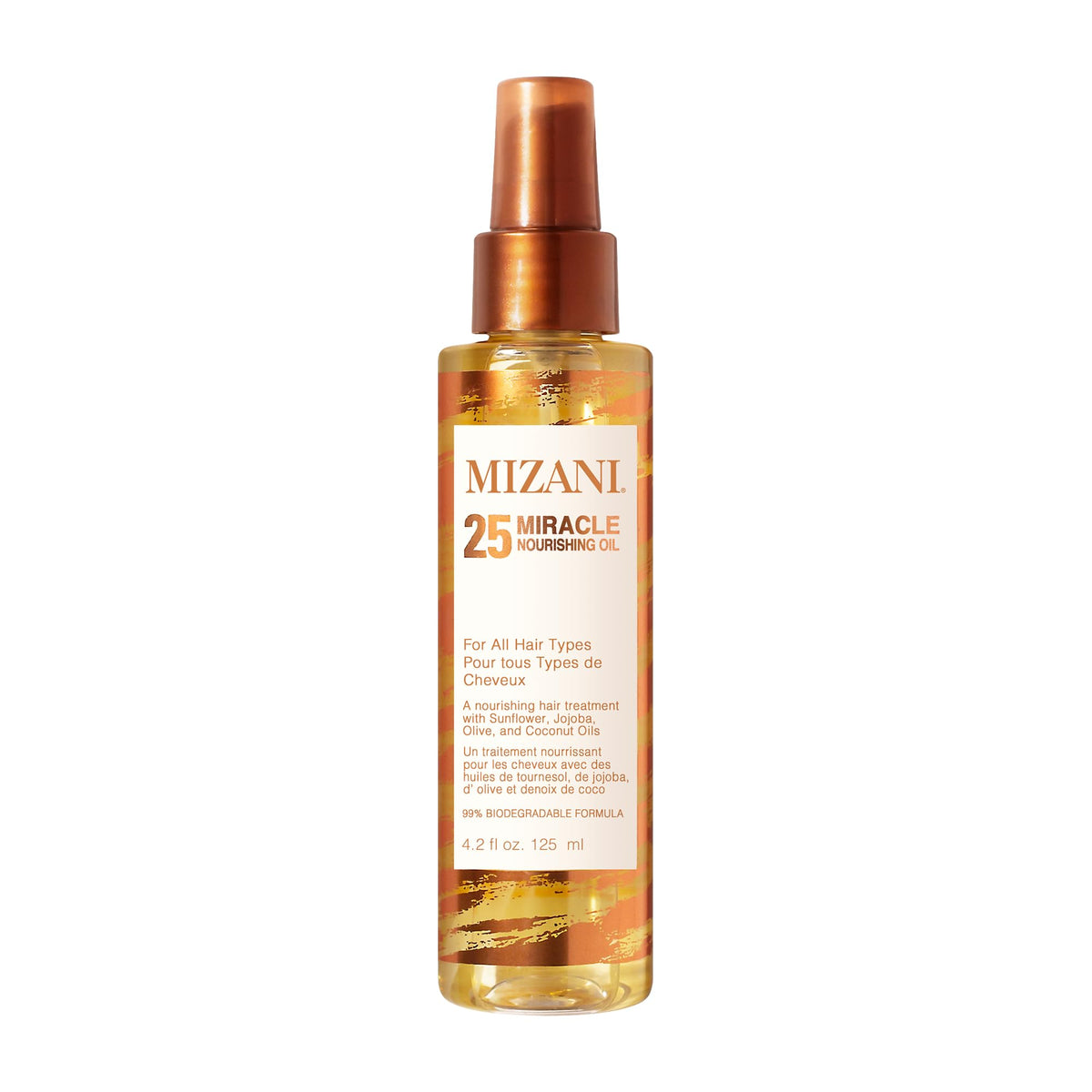 Mizani bottle front packaging showing label and benefits