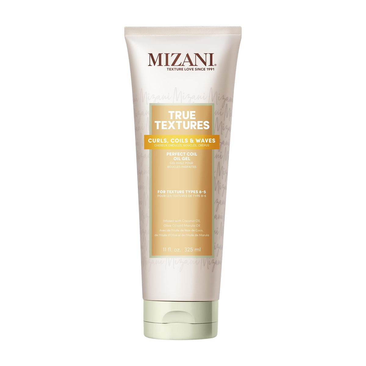 Mizani front packaging of Perfect Coil Oil Gel showing product benefit and label