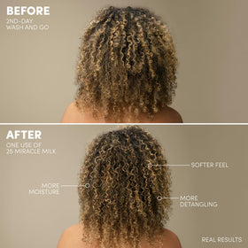 Mizani creamy spray texture close-up highlighting lightweight, non-greasy finish
