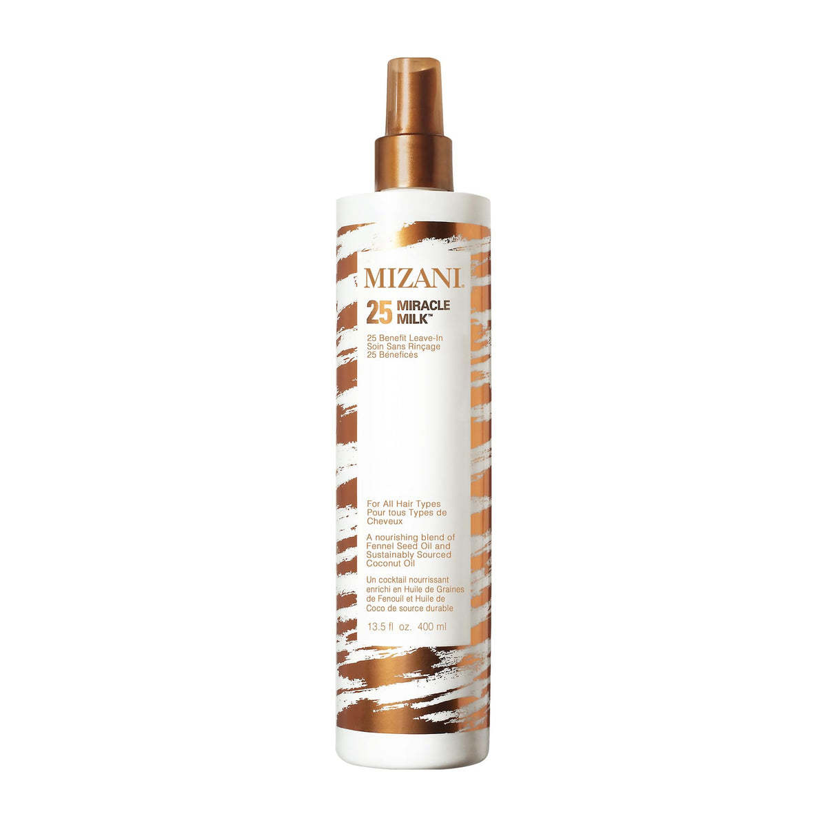 Mizani bottle front packaging showing product label and size, conveys brand trust