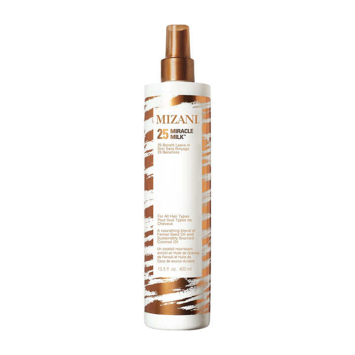 Mizani bottle front packaging showing product label and size, conveys brand trust