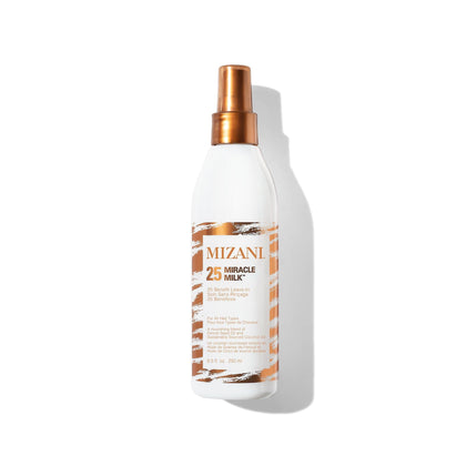 Mizani bottle front view showing label and spray for easy application