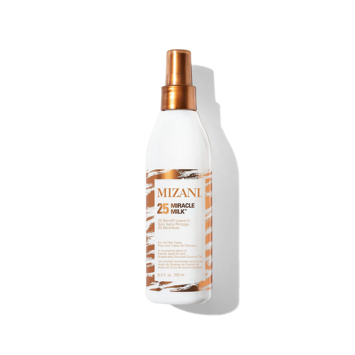 Mizani bottle front view showing label and spray for easy application
